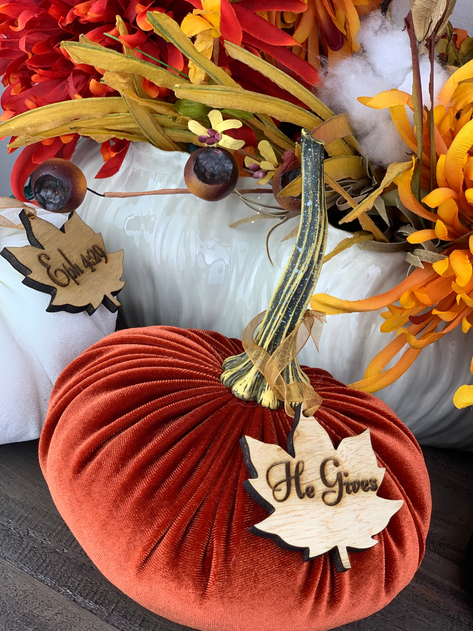 Large Velvet Pumpkins | Luxury Velvet Pumpkins | Kim's Touch