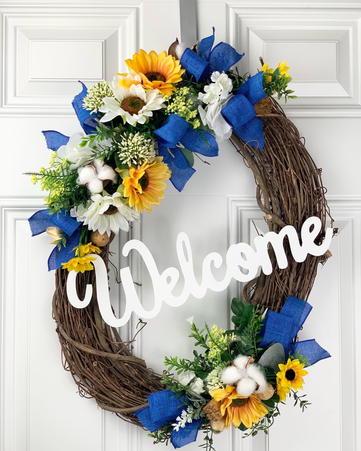 Grapevine Sunflower Wreath | Welcome Sunflower Wreath | Kim's Touch