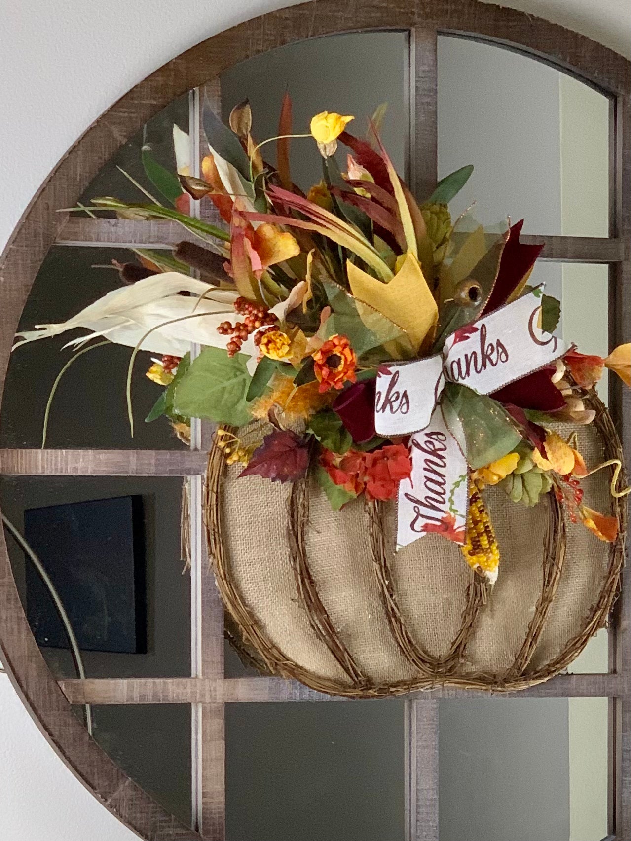 Fall Pumpkin Wreath | Pumpkin Door Hanger | Kim's Touch