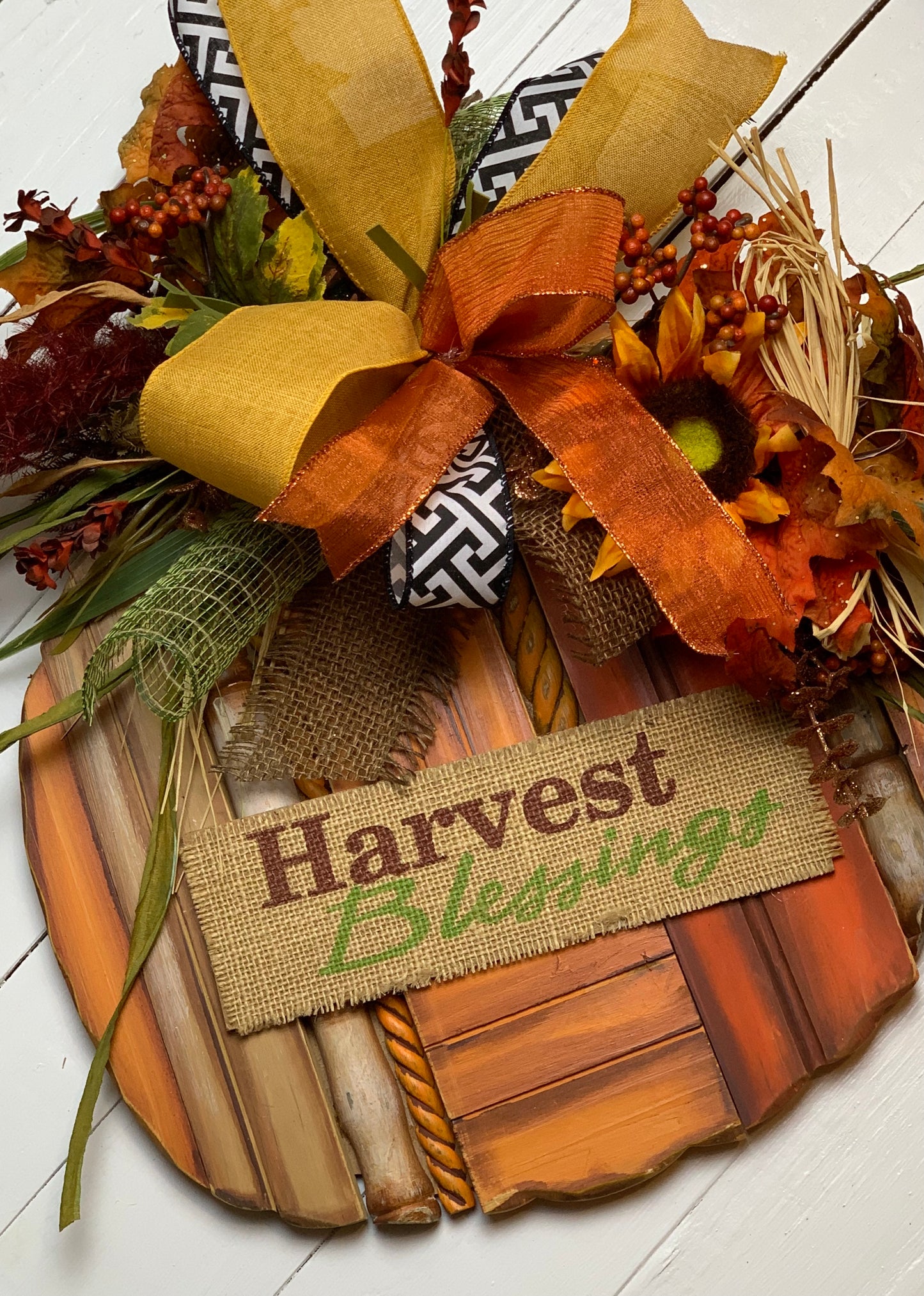 Wood Pumpkin Door Hanger | Pumpkin Door Hanger | Kim's Touch